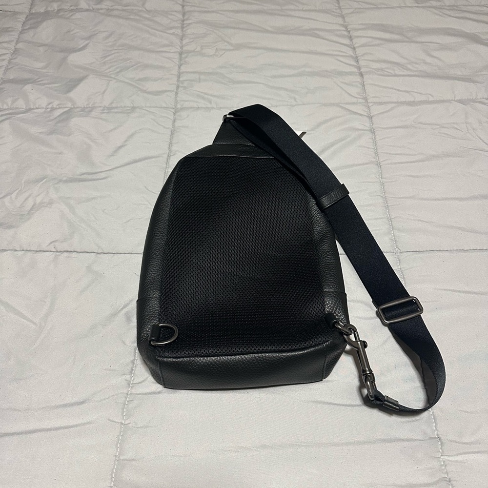 Coach Signature Blue and Black Belt Bag - Picture 2 of 4
